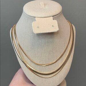 I.N.C. Gold Vintage 3 Layer Necklace